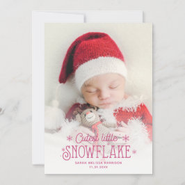 Fotofödelsemeddelande för cutest lilla snowflake julkort