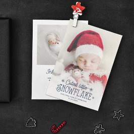 Fotofödelsemeddelande för cutest lilla snowflake julkort