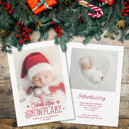 Fotofödelsemeddelande för cutest lilla snowflake julkort