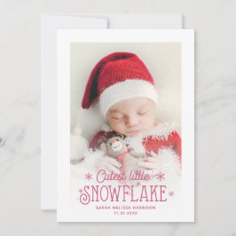 Fotofödelsemeddelande för cutest lilla snowflake julkort