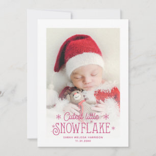 Fotofödelsemeddelande för cutest lilla snowflake julkort