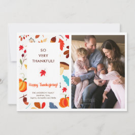 Fotofödelsemeddelande för hösten Thanksgiving Julkort