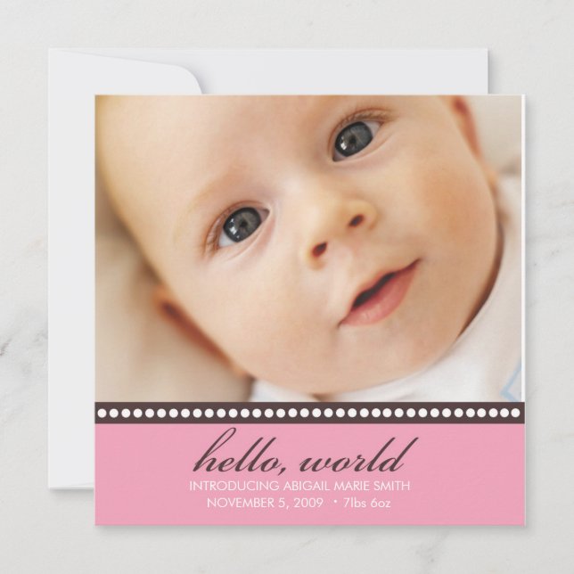 Fotofödelsemeddelande Meddelande (Framsida)