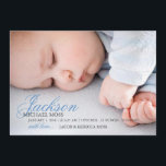 Fotofödelsemeddelande | Namn Photo Meddelande<br><div class="desc">Ett enkelt foto-födelsemeddelande med baby först namn.</div>