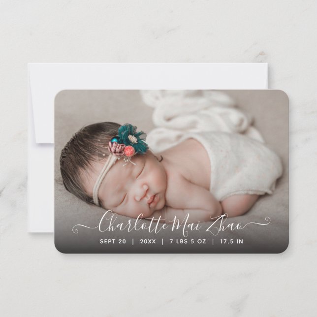 Fotofödelsemeddelande Tack Kort (Framsida)