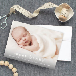 Fotofödelsetal i Modern Namn Baby Meddelande Vykort