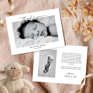 Fotofödelsetal i Modern Script Heart Tack Baby Meddelande