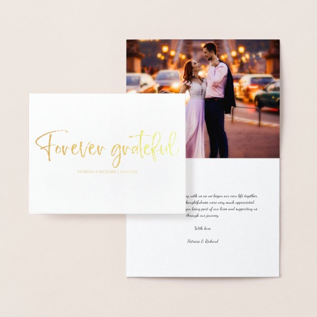 Fotofolie för Tack Cute Bröllop Folierat Kort (Display)