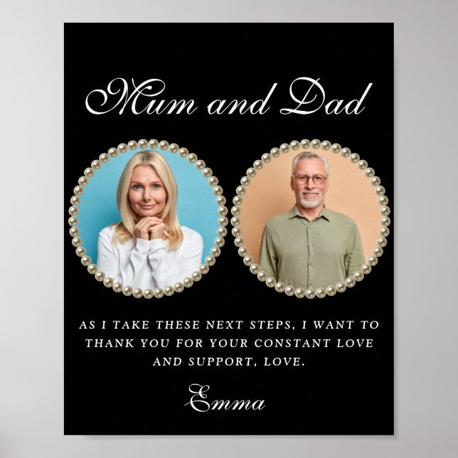 Fotoföräldrar till Bride Gift Tack Gift Pos Poster (Framsidan)