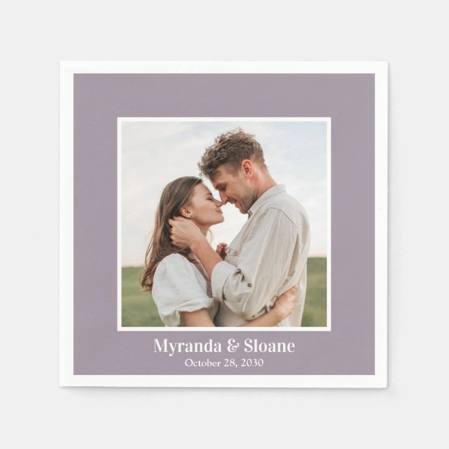 FotoFörlovningsfest Lila Napkins Pappersservett (Framsidan)