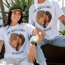 Fotoform och text för kärlek i anpassningsbar t shirt