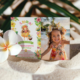 Fotofoto för Aloha Tropical Hawaii luau-flicka Inbjudningar