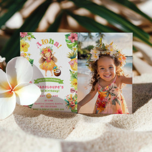Fotofoto för Aloha Tropical Hawaii luau-flicka Inbjudningar