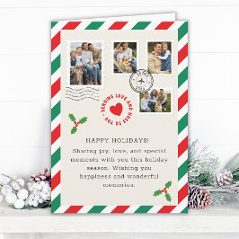 Fotofoto för julfamiljen Helgdag i Brev har mappat Kort
