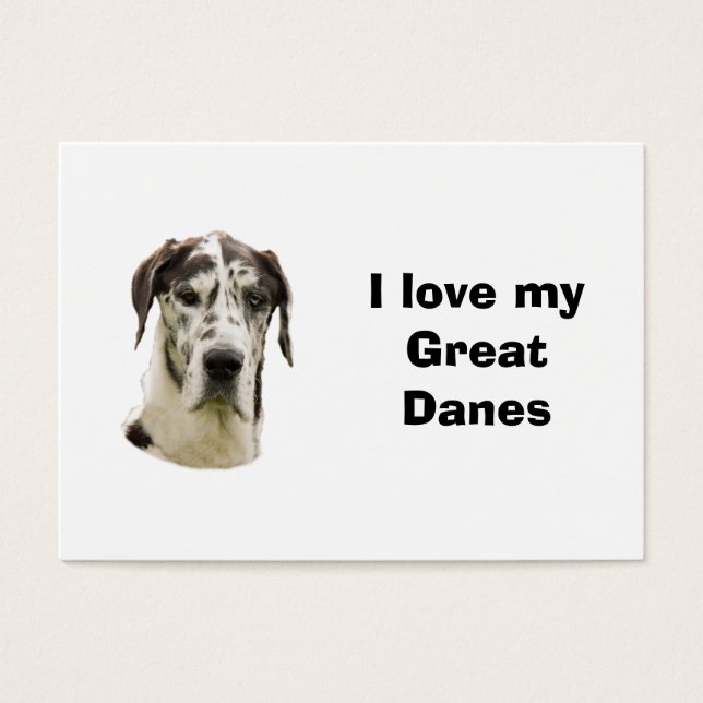 Fotofoto på Halequin Great dane Visitkort (Framsidan)