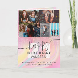 Fotofoto på Unicorn Rinbow marble glitter Kort