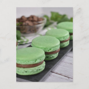 Fotofotografi Chocolate Mint Macaron Cookies Vykort