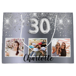 Fotofotot 30års födelsedag silver glitter namn