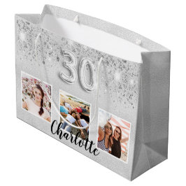 Fotofotot 30års födelsedag silver glitter namn