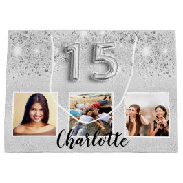 Fotofotot av silver glitter namn Quinceanera