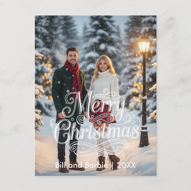 Fotofronten God jul Par Helg Vykort (Framsida)