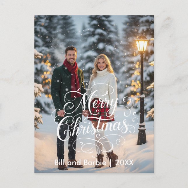 Fotofronten God jul Par Helg Vykort (Framsida)