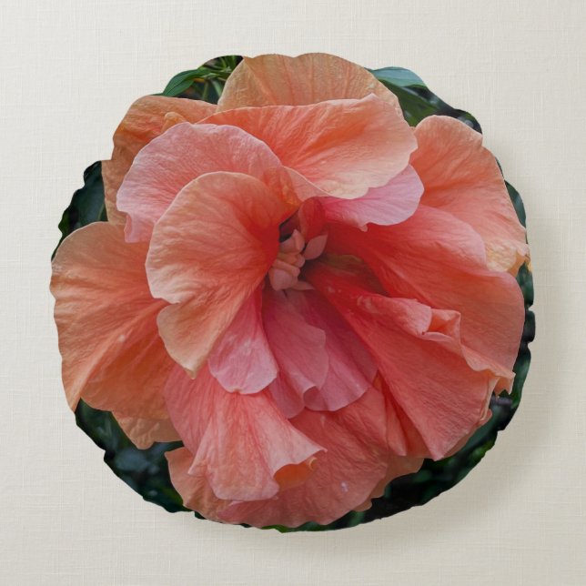 Fotofyllning av orange rund kudde (Framsidan)