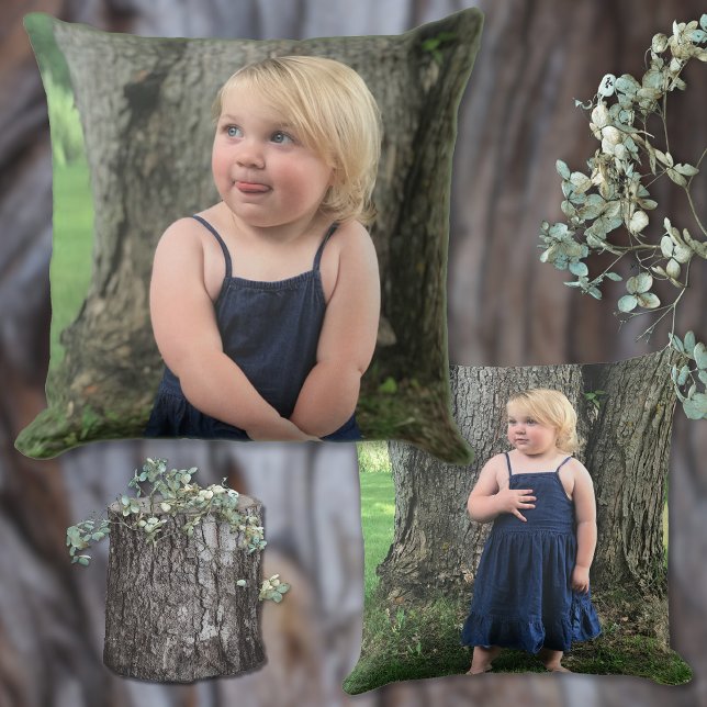 Fotofyllning med dubbla och två Bilder Kudde (Double Sided Pillow with Photos. Personalized Photo Pillows. Gifts for Grandpa. Gift ideas for dad.)