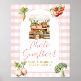 Fotogästbok för barn med lokal tillväxt poster