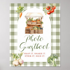 Fotogästbok för barn med lokal tillväxt poster