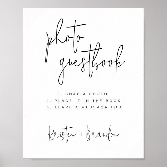 Fotogästbokssignaturmall, fotogäst Bok Poster (Framsidan)