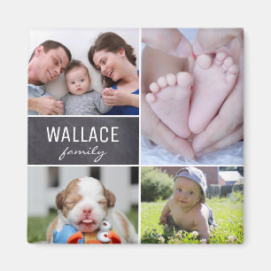 Fotogåva - Collage av familjfotografi Magnet