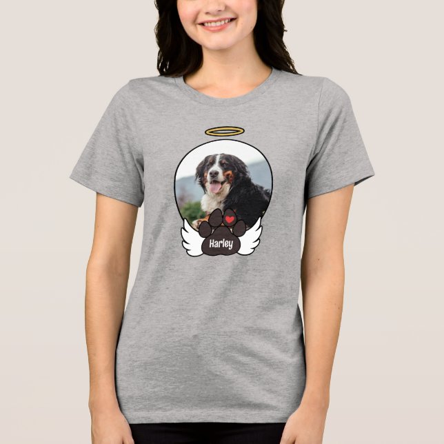 Fotogel Angel Vingar Tass Lägg till Namn Hund Memo T Shirt (Framsida)