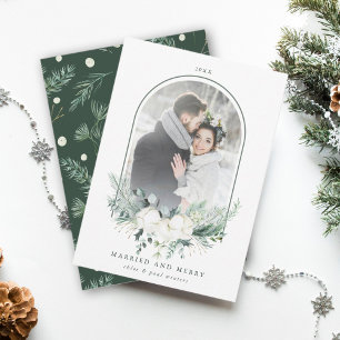 Fotogift med bomullsblommor, Ram, gift och merry Julkort