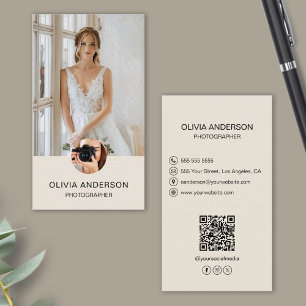Fotograf 2 Foton Anpassningsbar Ikoner QR-kod Crea Visitkort