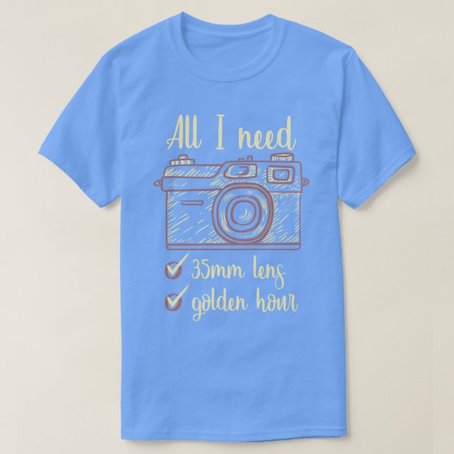 Fotograf 35 mm kameraobjektiv t shirt (Design framsida)