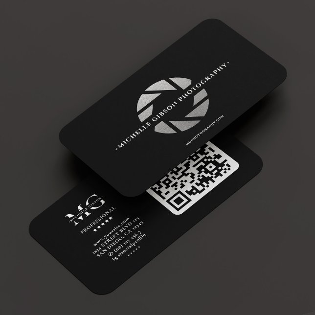Fotograf Drone Pilot Black Grått Camera Lens Visitkort (Photographer Drone Pilot Black Grey Camera Lens Business Card
)