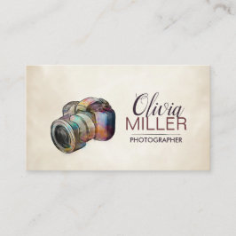 Fotograf - DSLR Camera Watercolor-skiss Visitkort