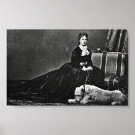 Fotograf Empress Elisabeth av Österrike med hund Poster