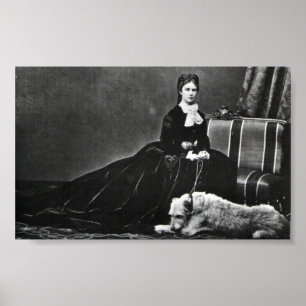 Fotograf Empress Elisabeth av Österrike med hund Poster