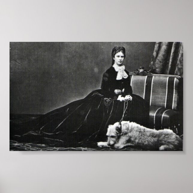 Fotograf Empress Elisabeth av Österrike med hund Poster (Framsidan)