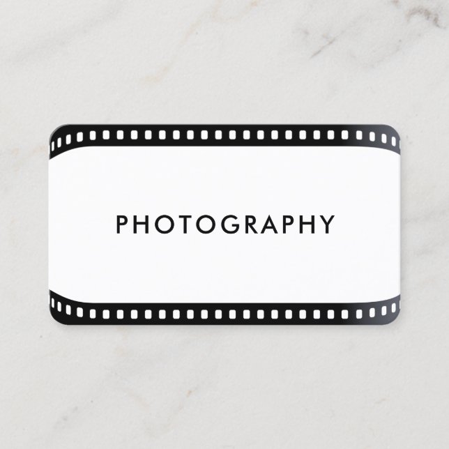 Fotograf Film Roll Camera Black and White Visitkort (Framsida)