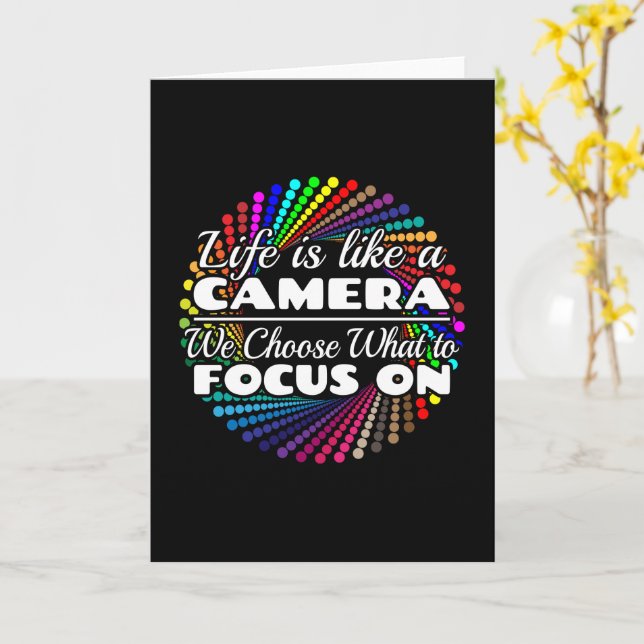 Fotograf Focus Quote - Livet som en kamera Kort (Gul blomma)
