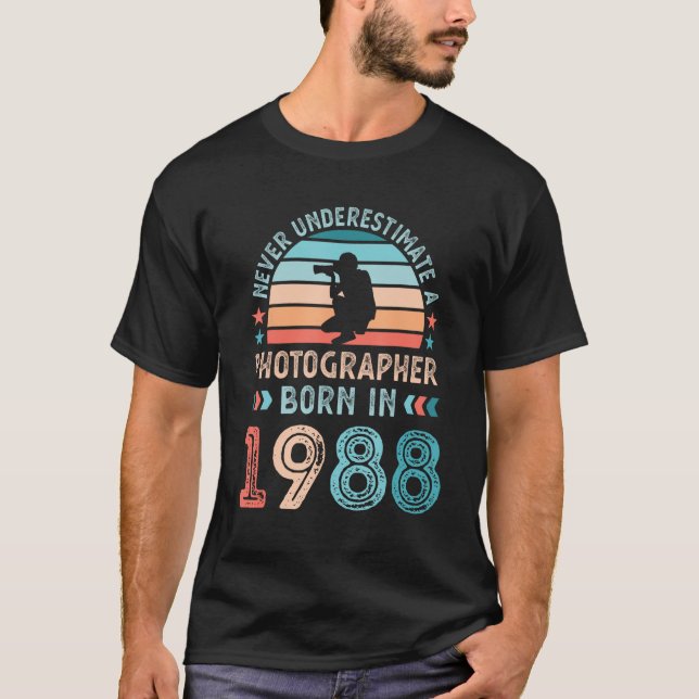 Fotograf född 1988, 40:e födelsedag t shirt (Framsida)