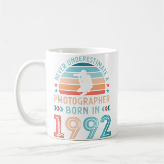 Fotograf Född 1992 30-års Födelsedagsfoto Kaffemugg