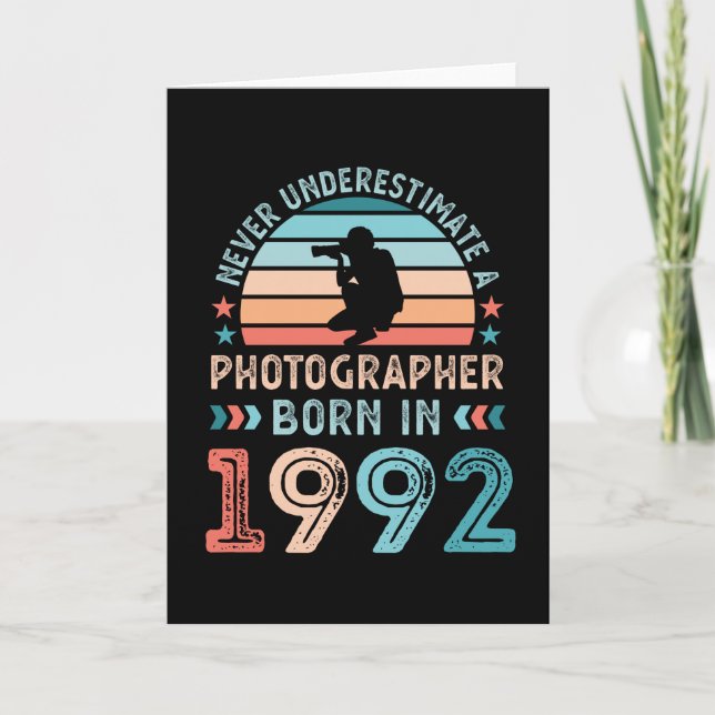 Fotograf, född 1992, 30års födelsedag Gift Kort (Framsida)