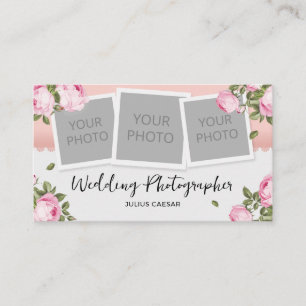 Fotograf för blommigt Elegant bröllop Visitkort
