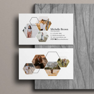 Fotograf för chicens geometriska hexagons fotokoll visitkort