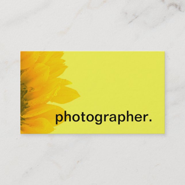 Fotograf för foto | för gul makro för solros blom- visitkort (Framsida)