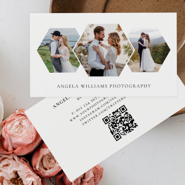 Fotograf för modern Honeycomb Photo Collage Visitkort (Skapare uppladdad)